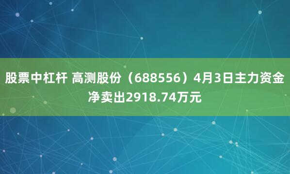 股票中杠杆 高测股份（688556）4月3日主力资金净卖出2918.74万元