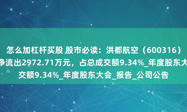 怎么加杠杆买股 股市必读：洪都航空（600316）5月15日主力资金净流出2972.71万元，占总成交额9.34%_年度股东大会_报告_公司公告